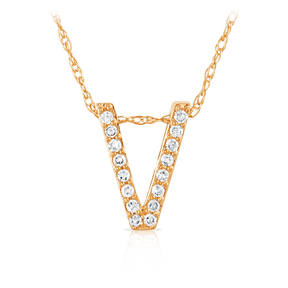 Initial Diamond Pendant set in 9ct Yellow Gold - Wallace Bishop