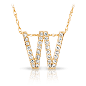 Initial Diamond Pendant set in 9ct Yellow Gold - Wallace Bishop