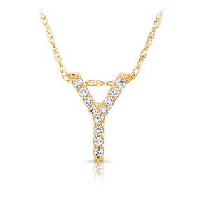 Initial Diamond Pendant set in 9ct Yellow Gold - Wallace Bishop