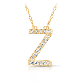 Initial Diamond Pendant set in 9ct Yellow Gold - Wallace Bishop