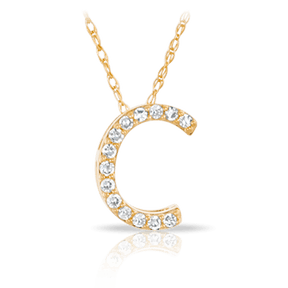 Initial Diamond Pendant set in 9ct Yellow Gold - Wallace Bishop