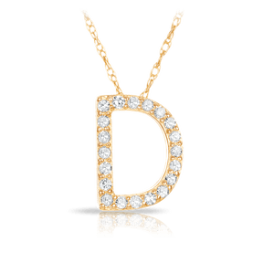 Initial Diamond Pendant set in 9ct Yellow Gold - Wallace Bishop