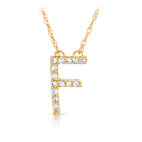 Initial Diamond Pendant set in 9ct Yellow Gold - Wallace Bishop