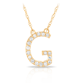 Initial Diamond Pendant set in 9ct Yellow Gold - Wallace Bishop