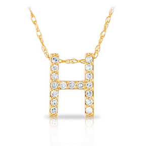 Initial Diamond Pendant set in 9ct Yellow Gold - Wallace Bishop