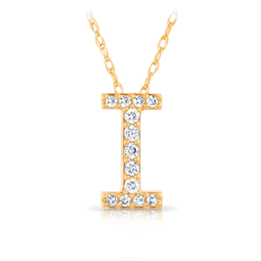 Initial Diamond Pendant set in 9ct Yellow Gold - Wallace Bishop