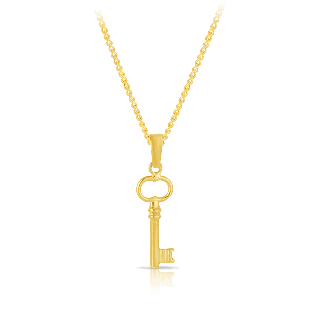 Key Pendant Necklace in 9ct Yellow Gold - Wallace Bishop