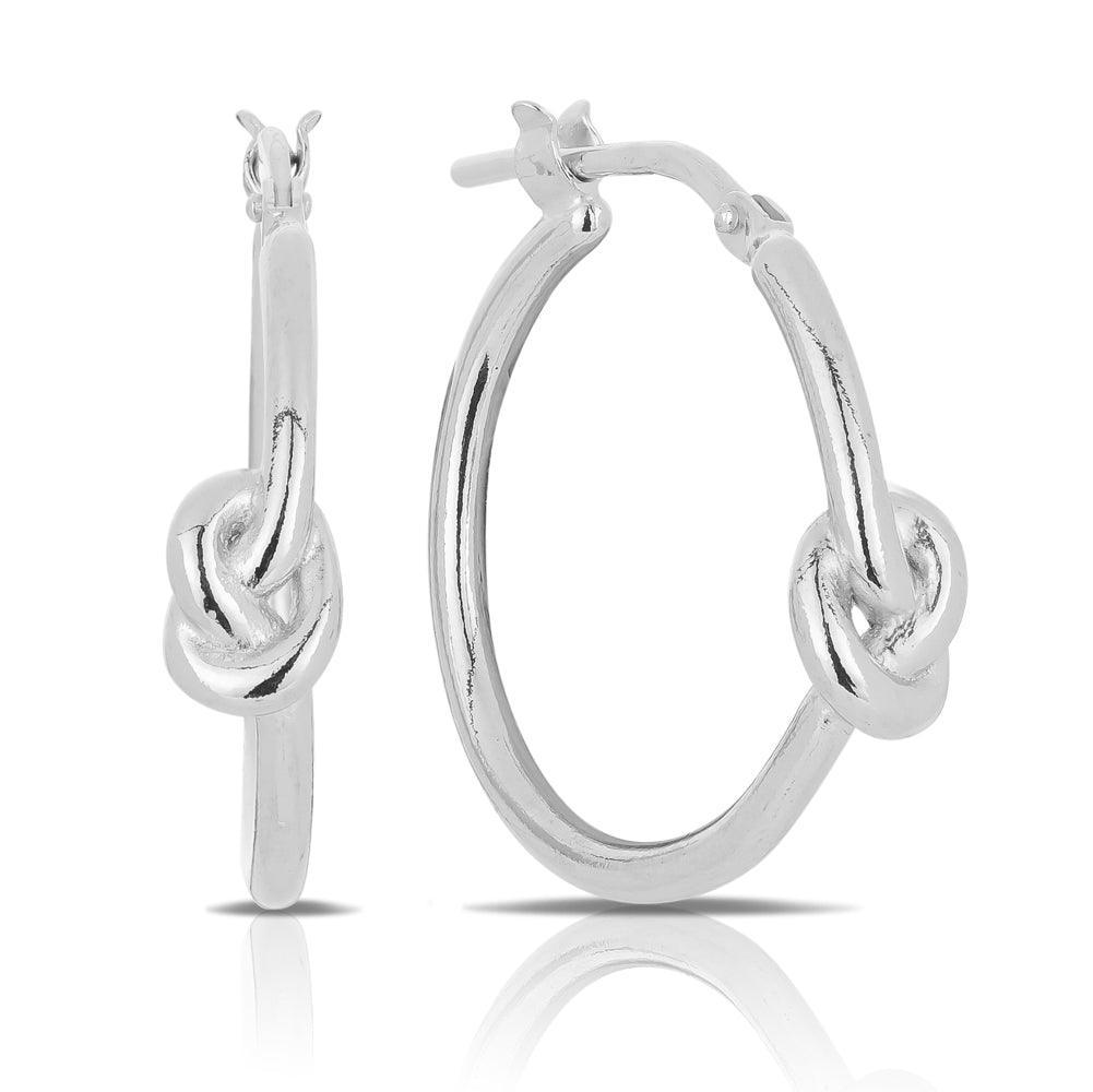 Knot Hoop Earrings in Sterling Silver - Wallace Bishop