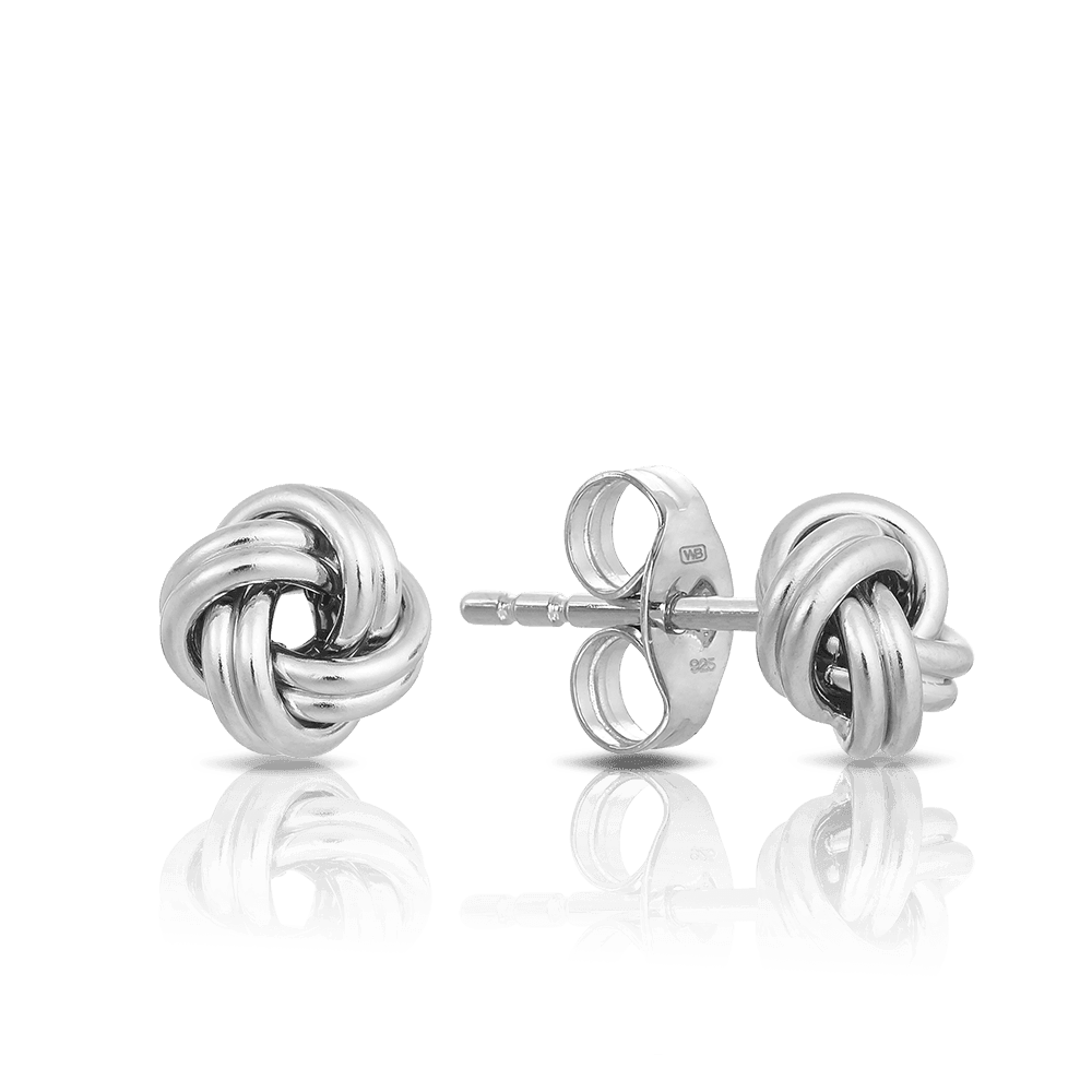 Knot Stud Earrings in Sterling Silver - Wallace Bishop