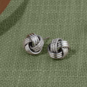 Open Knot Stud Earrings in Sterling Silver