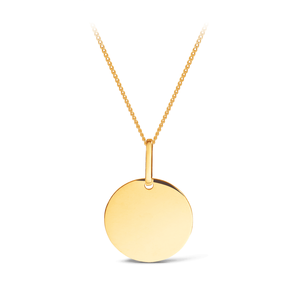 Large Solid Circle Pendant in 9ct Yellow Gold
