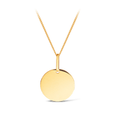 Large Solid Circle Pendant in 9ct Yellow Gold - Wallace Bishop