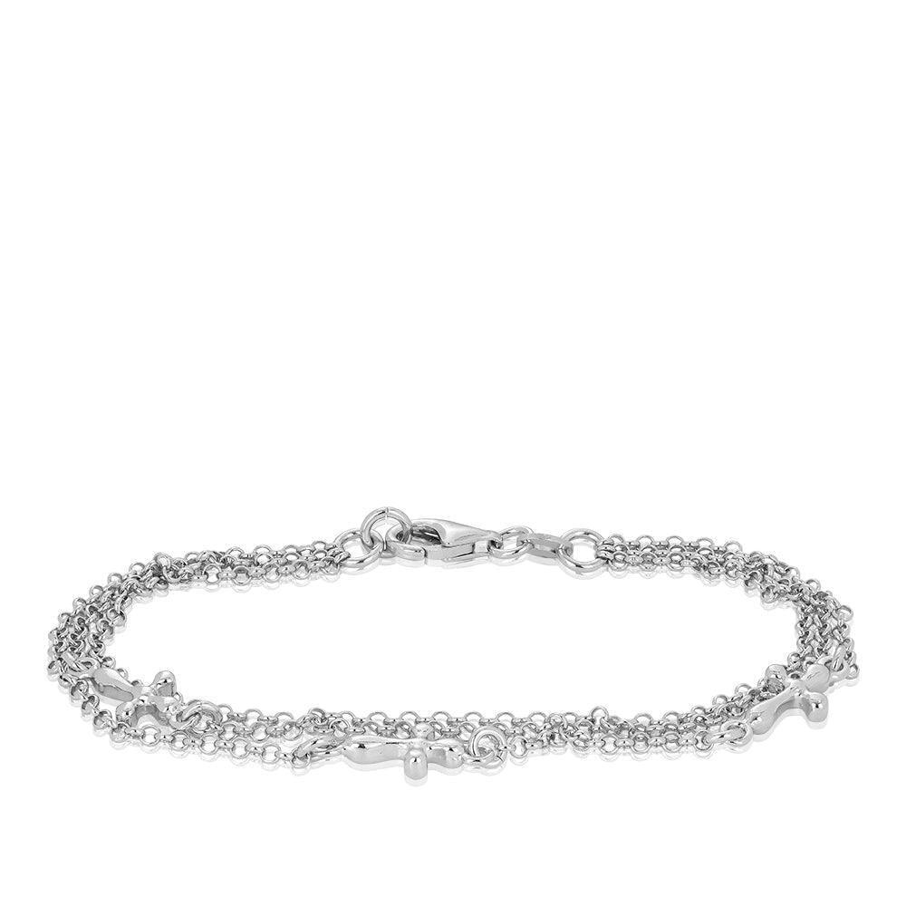 Layered Cross Bracelet in Sterling Silver - Wallace Bishop
