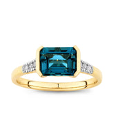 London Blue Topaz Ring in 9ct Yellow Gold - Wallace Bishop
