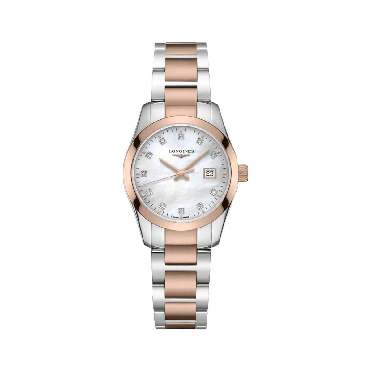 Longines Conquest Women's 29.50mm Stainless Steel & Rose IP Quartz Watch L2.286.3.87.7 - Wallace Bishop