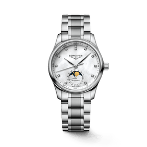 Longines Master Women's Stainless Steel 34mm Automatic Moon Phase Watch L2.409.4.87.6 - Wallace Bishop