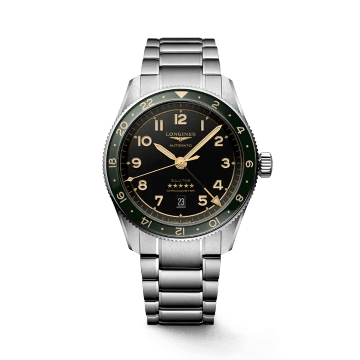 Longines Spirit Zulu Men's 42mm Stainless Steel Automatic GMT Watch L3.812.4.63.6 - Wallace Bishop