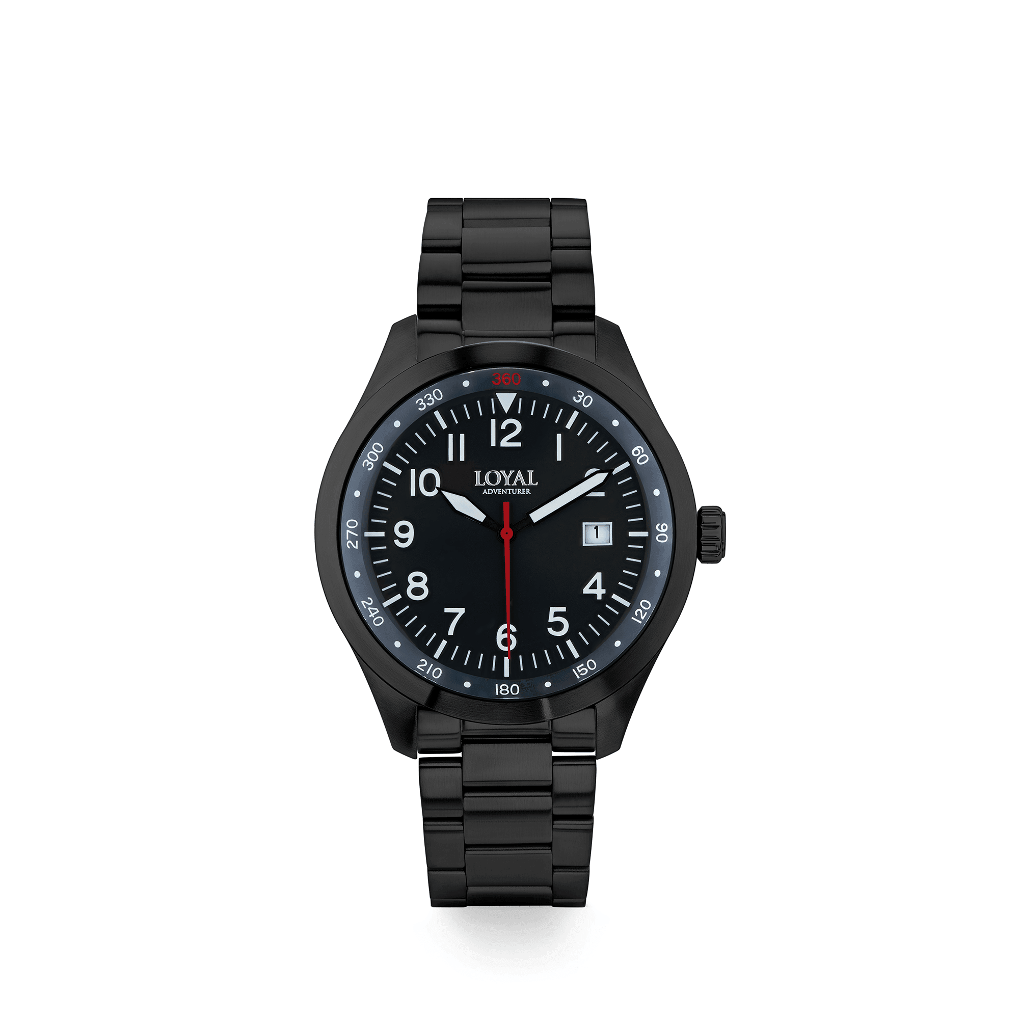 Loyal Adventurer Men's 43mm Black and Steel Quartz Watch - Wallace Bishop