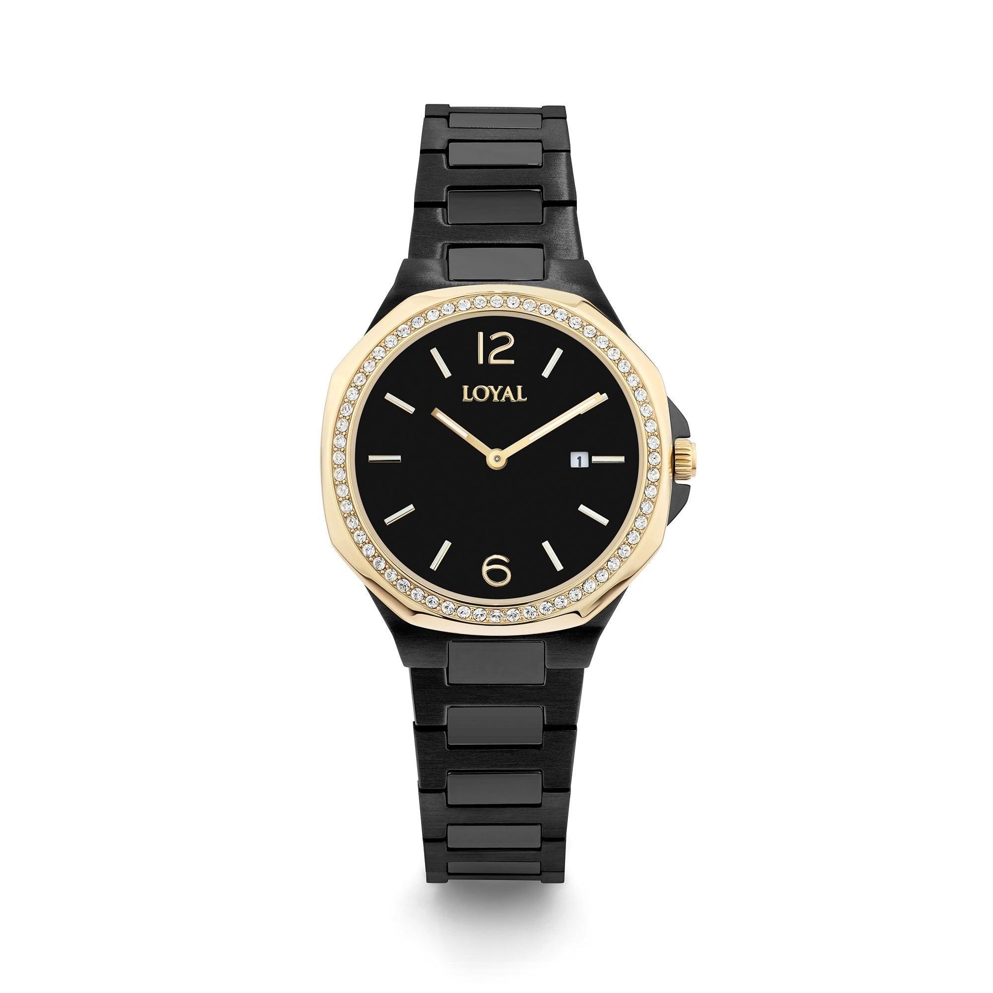 Loyal Enigma Women's 33.20mm Black & Gold Plated Quartz Watch - Wallace Bishop
