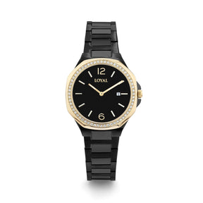 Loyal Enigma Women's 33.20mm Black & Gold Plated Quartz Watch - Wallace Bishop