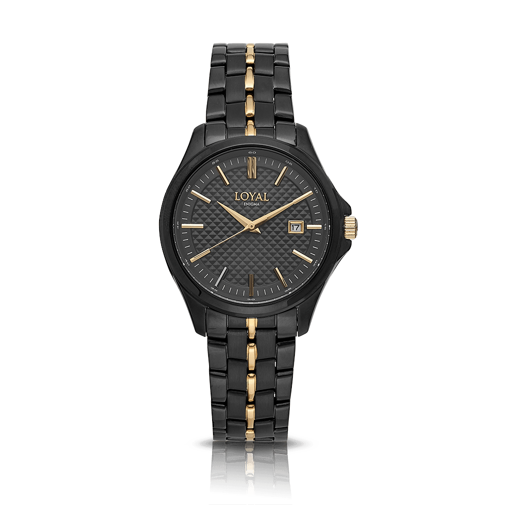 Loyal Enigma Women's Black & Gold Plated Quartz Watch - Wallace Bishop