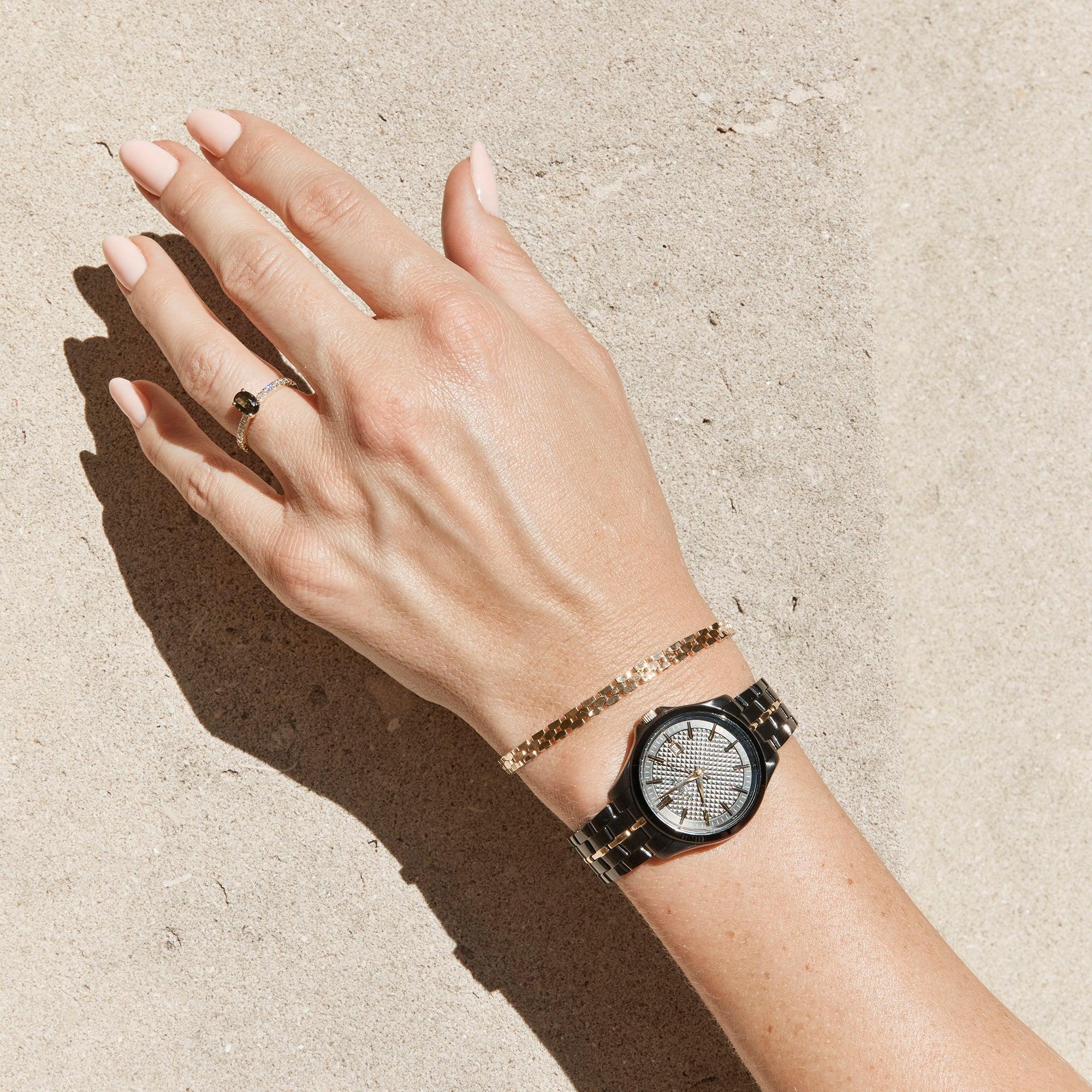 Loyal Enigma Women's Black & Gold Plated Quartz Watch - Wallace Bishop