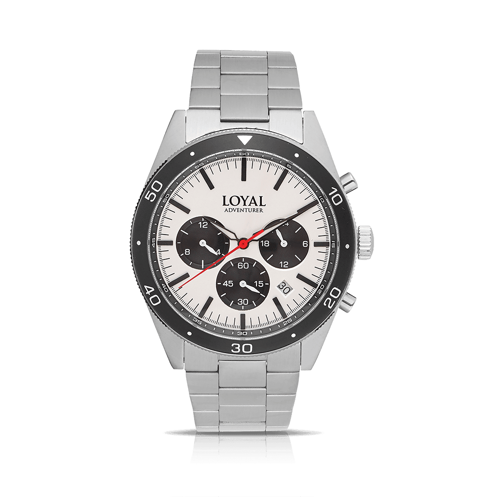 Loyal Men's Adventurer Stainless Steel Quartz Chronograph Sport Watch Silver Dial - Wallace Bishop