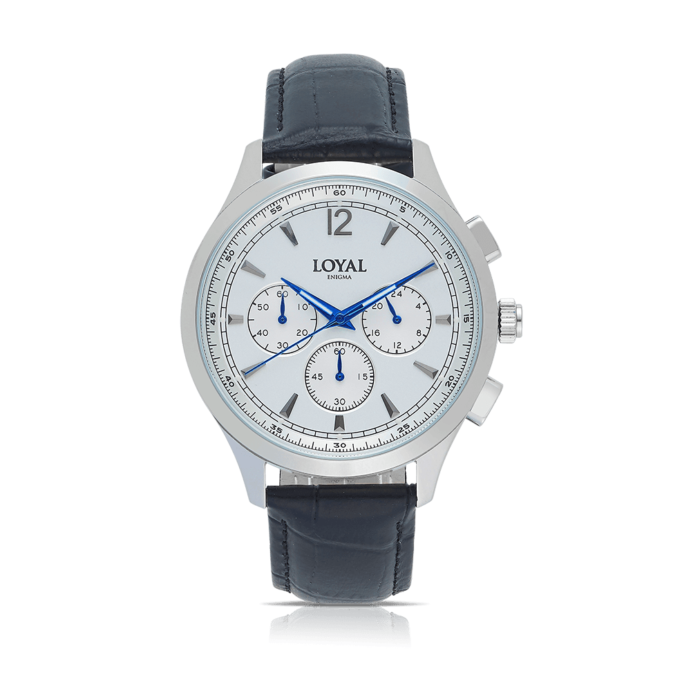 Loyal Men's Enigma Stainless Steel Quartz Chronograph Dress Watch White Dial - Wallace Bishop