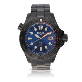 Loyal Men's Scuba Black Quartz Diver 2000m Watch Blue Dial - Wallace Bishop