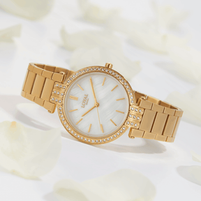 Loyal Women's Enigma Gold Plated Quartz Dress Watch Mother-Of-Pearl Dial - Wallace Bishop