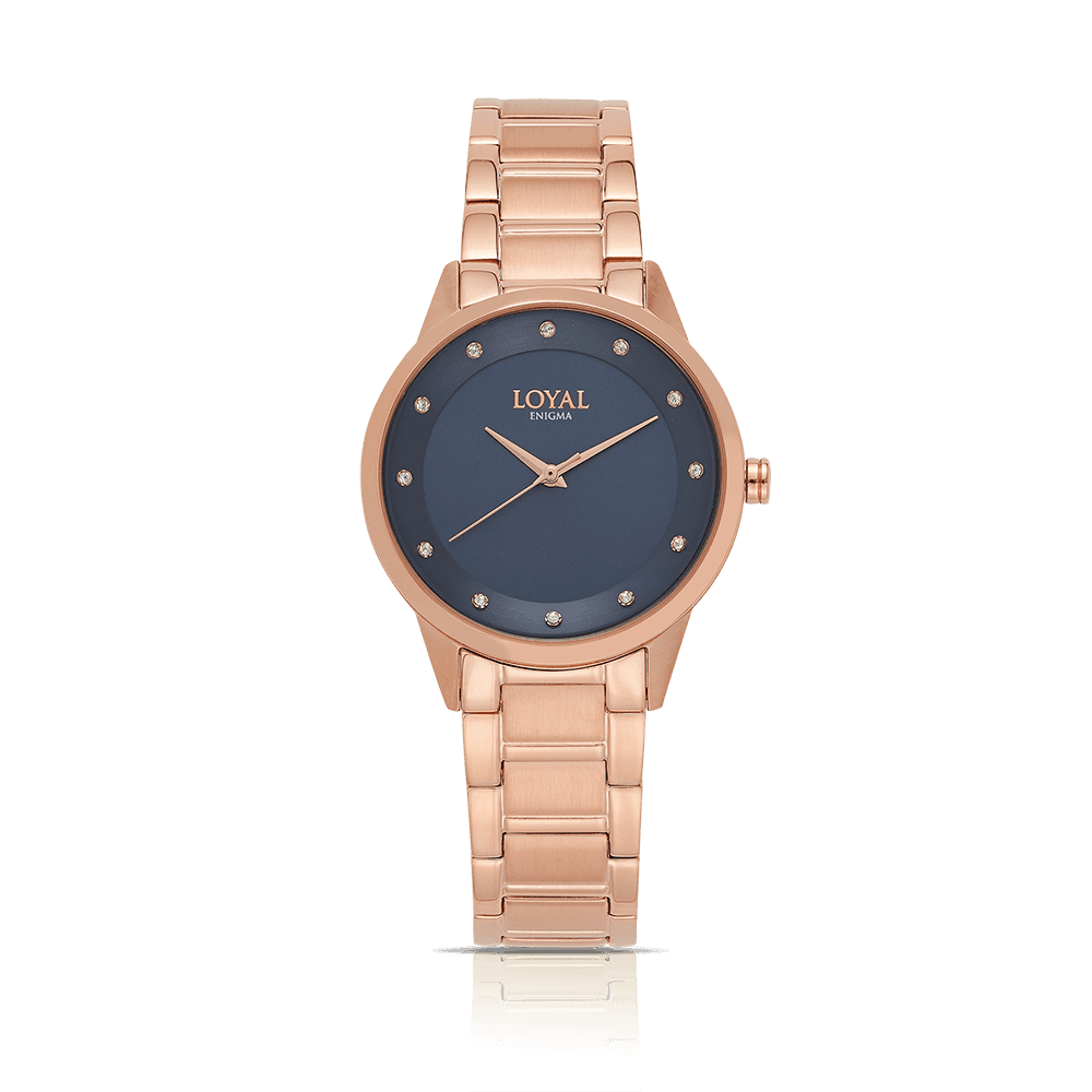 Loyal Women's Enigma Rose PVD Quartz Dress Watch Blue Dial - Wallace Bishop
