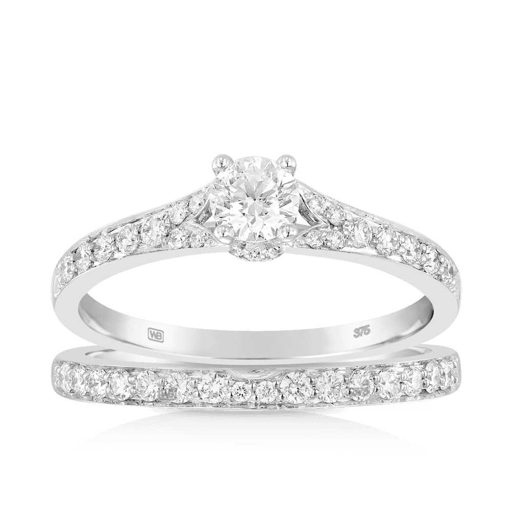 Maple Leaf Diamonds™ Circle of Love Diamond Engagement & Wedding Bridal Set Rings in 18ct White Gold - Wallace Bishop