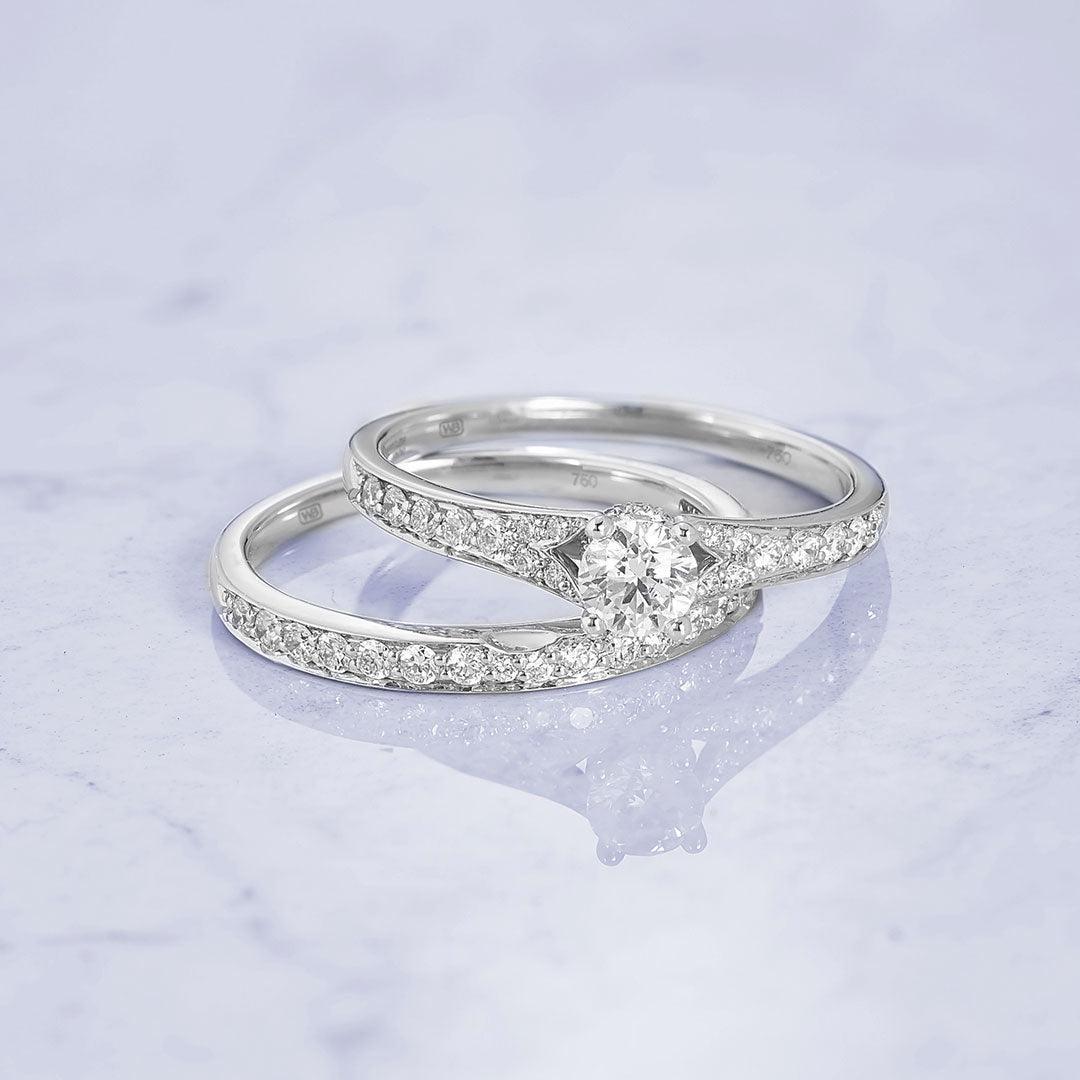 Maple Leaf Diamonds™ Circle of Love Diamond Engagement & Wedding Bridal Set Rings in 18ct White Gold - Wallace Bishop