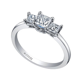 Maple Leaf Diamonds™ Circle of Love Princess Cut Diamond Trilogy Engagement Ring in 18ct White Gold - Wallace Bishop
