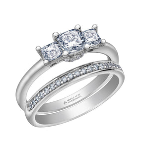 Maple Leaf Diamonds™ Circle of Love Princess Cut Diamond Trilogy Engagement Ring in 18ct White Gold - Wallace Bishop