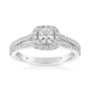 0.80ct TW Maple Leaf Diamonds™ Cushion Cut Diamond Halo Engagement Ring in 18ct White Gold