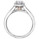 Maple Leaf Diamonds™ Love Letters Cushion Cut Diamond Halo Engagement Ring in 18ct White Gold - Wallace Bishop