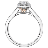 Maple Leaf Diamonds™ Love Letters Cushion Cut Diamond Halo Engagement Ring in 18ct White Gold - Wallace Bishop