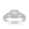 Maple Leaf Diamonds™ Love Letters Princess Cut Diamond Halo Engagement Ring in 18ct White Gold - Wallace Bishop