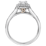 Maple Leaf Diamonds™ Love Letters Princess Cut Diamond Halo Engagement Ring in 18ct White Gold - Wallace Bishop