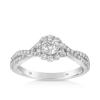 Maple Leaf Diamonds™ Love Letters Round Brilliant Cut Diamond Halo Engagement Ring in 18ct White Gold - Wallace Bishop