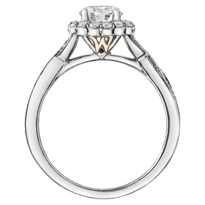 Maple Leaf Diamonds™ Love Letters Round Brilliant Cut Diamond Halo Engagement Ring in 18ct White Gold - Wallace Bishop