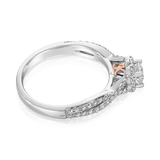 Maple Leaf Diamonds™ Love Letters Round Brilliant Cut Diamond Halo Engagement Ring in 18ct White Gold - Wallace Bishop