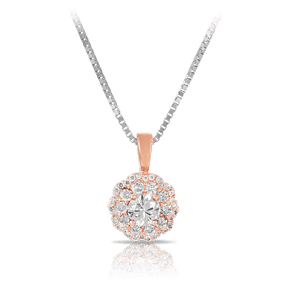 Maple Leaf Diamonds™ Pink Passion Diamond Flower Pendant in 18ct Rose Gold - Wallace Bishop