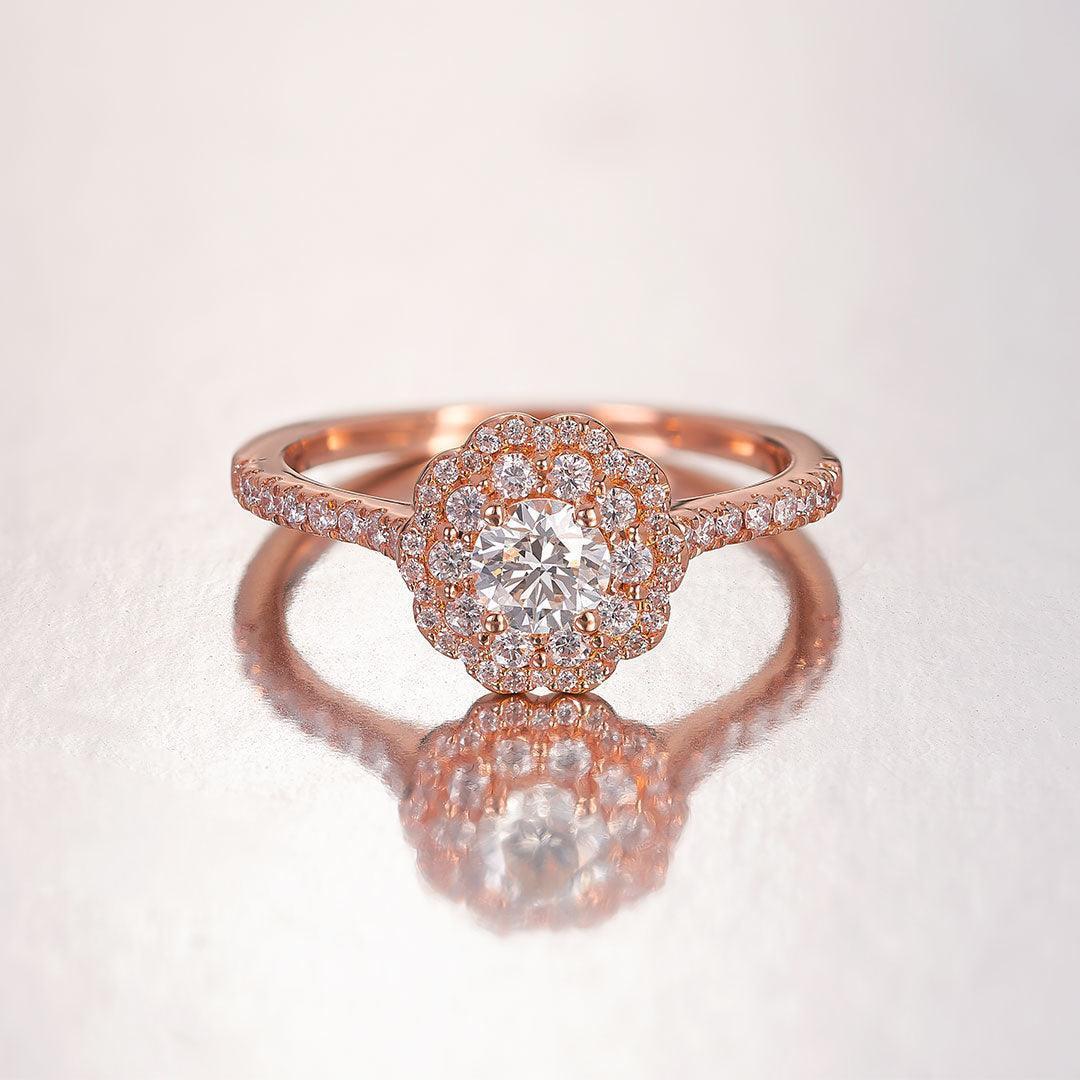 Maple Leaf Diamonds™ Pink Passion Diamond Halo Engagement Ring in 18ct Rose Gold - Wallace Bishop