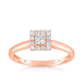 Maple Leaf Diamonds™ Pink Passion Princess Cut Diamond Halo Engagement Ring 18ct Rose Gold - Wallace Bishop