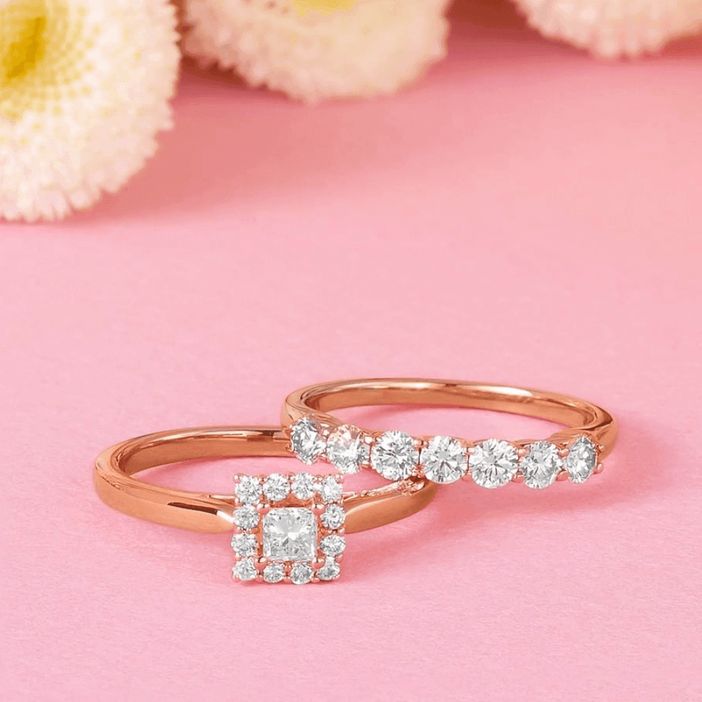 Maple Leaf Diamonds™ Pink Passion Princess Cut Diamond Halo Engagement Ring 18ct Rose Gold - Wallace Bishop