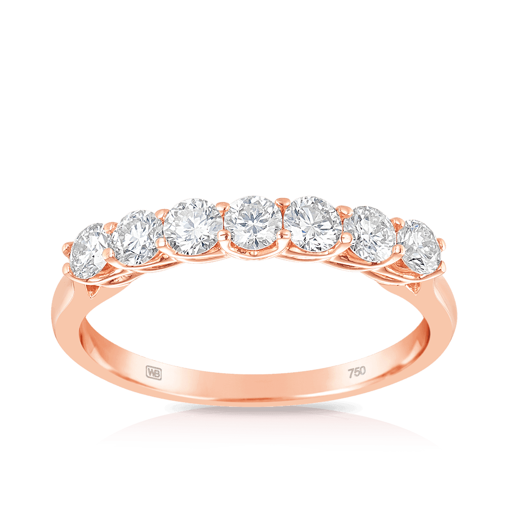 Maple Leaf Diamonds™ Pink Passion Seven Stone Diamond Engagement Ring in 18ct Rose Gold - Wallace Bishop