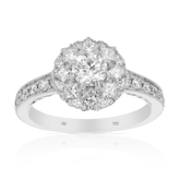 Maple Leaf Diamonds™ Tides of Love Round Brilliant Cut Diamond Halo Engagement Ring in 18ct White Gold - Wallace Bishop