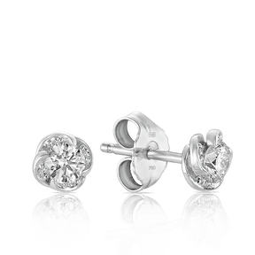 Maple Leaf Diamonds™ Winds Embrace Diamond Stud Earrings in 18ct White Gold - Wallace Bishop
